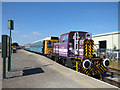 Leeming Bar station - diesel loco and carriages