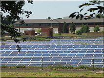 TQ1168 : Solar panels at Walton on Thames Water Works by Mike Quinn