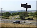 NZ2657 : An unusual view of the Angel of the North by Oliver Dixon