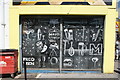 View of street art on the side of Eckovision cocktail bar on Hoe Street