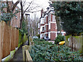 Vicarage Path past Albert Mansions