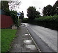 Speed camera sign alongside Heol Creigiau in Creigiau