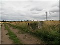 Trig point beside a farm track at Mains of Pitforthie