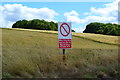 Firing range warning sign beside the A360