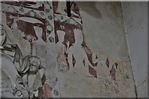 TG1127 : Heydon, St. Peter and St. Paul's Church: c13th painting on the north wall (detail) by Michael Garlick