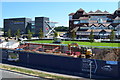 Newbury Racecourse, from the station footbridge