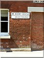 Sign to Ashby Castle, Lower Church Street, Ashby-de-la-Zouch