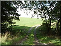 Gated farm track, Broughton Fields Farm