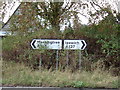 TM1234 : Roadsigns on the A137 The Street by Geographer