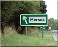 Mersea sign on the A12 London Road