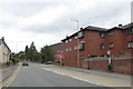 London Road, Worcester with temporary race sign