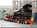 Steam locomotive moves in Swindon