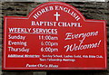 Information board outside Horeb English Baptist Chapel, Nantymoel