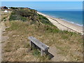 Seat overlooking the beach at Overstrand