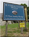 Information board for St Nicholas Church, Broadwey, Weymouth  