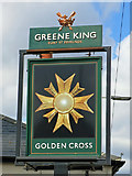 TQ0375 : Sign for The Golden Cross, Poyle Road by Mike Quinn