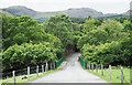 Road leading to bridge over Afon Colwyn