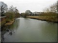 River Mole: Looking downstream from Old Esher Road in Hersham