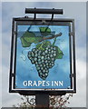 Sign for the Grapes Inn public house, Heywood