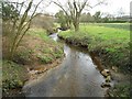 The Bourne: From the Lovelands Lane ford footbridge in Chobham