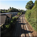 Welsh Marches Line railway passes the site of Caerleon station