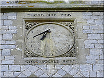 SU1368 : Sundial, the Church of St Michael and All Angels, West Overton by Brian Robert Marshall