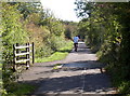 A cattle grid on a cycle path