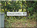 TL8628 : Coggeshall Road sign on the B1024 Coggeshall Road by Geographer