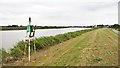 Approaching Keadby on River Trent embankment