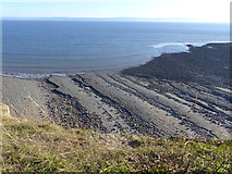 SS9567 : Limestone wave-cut platform and Col-huw Beach, by Llantwit Major by Ruth Sharville