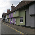 Saffron Walden: colour-washed houses on Castle Street