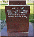 Names of the fallen on the Bradwell war memorial - 2