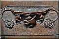 Ripon Cathedral, c15th Misericords 23: Pigs dance to a one-drone bagpipe played by a sow