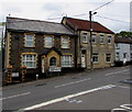 A469 direction and distances sign, High Street, Pengam