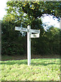 TL9225 : Signpost on Foxes Lane by Geographer