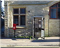 Elizabeth II postbox and telephone box on Newhey Road, Milnrow