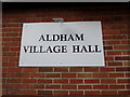 Aldham Village Hall sign