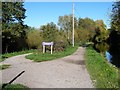 Narrow towpath warning on the Chesterfield Canal