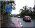 Bus, cycle and taxi lane on Preston Old Road