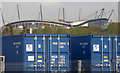 Shipping containers by the railway line