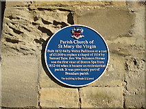 SE4245 : Informative  blue  plaque  by  church  entrance by Martin Dawes