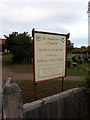 TL9123 : St. Andrew's Church sign by Geographer