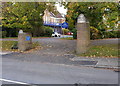 Listed gatepiers outside the church of the Sacred Heart and St Teresa