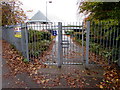 Entrance gate to Priory Church in Wales School, Brecon