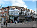 Restaurant above; shops below