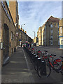 Transport for London/Santander bikes for hire, Wapping Lane, Wapping