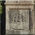 NS2572 : Carved stone at water tunnel by Lairich Rig