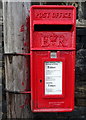 Close up, Elizabeth II postbox on Moor End Road