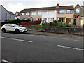 Row of four houses set back from Neath Road, Plasmarl, Swansea