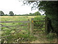 Footpath  gate  into  fields  from  lane